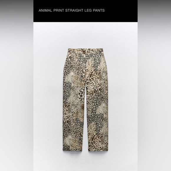 Zara Pants - New ZARA Animal Print Straight leg pants